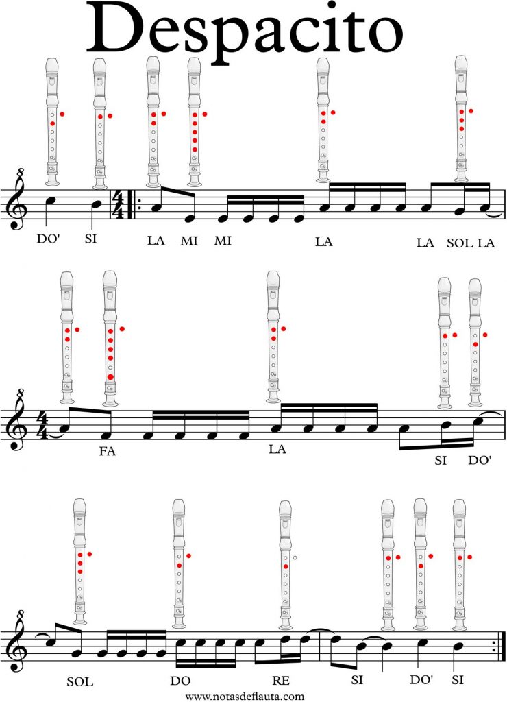 notas musicales para flauta